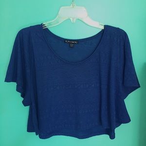 Indigo Aztec Print Crop Top